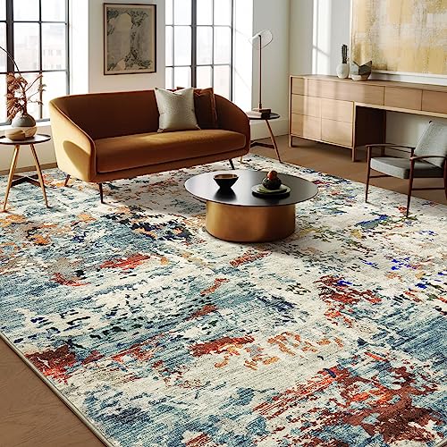 9x12 Washable Large Modern Abstract Soft No Slip Indoor Rug