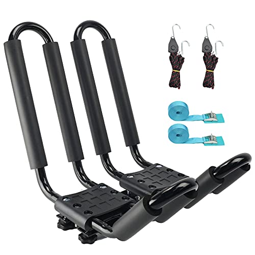 A01 Kayak Roof Rack for SUV Car Top Roof Mount Carrier J Cross Bar Canoe Boat (1 Pairs)