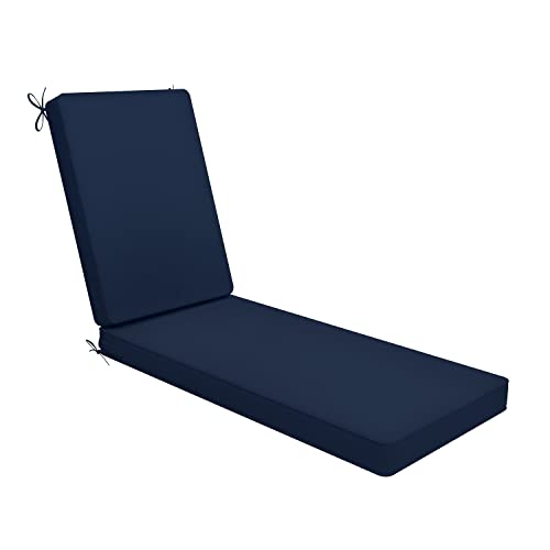 AAAAAcessories Outdoor Chaise Lounge Cushions for Patio Furniture Lounge Chairs, Water Resistant Fabric, 72 x 21 x 3 Inch, Navy Blue