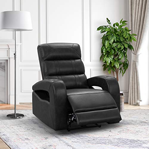 Abbyson Living Modern Top-Grain Leather Upholstered Power Reclining Armchair