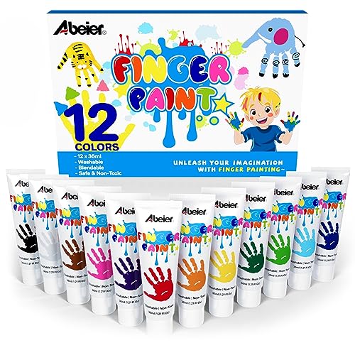 ABEIER Washable Finger Paint for Toddlers