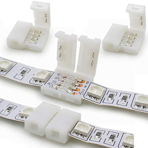 ABI 10x 10mm 4-pin Solderless Clip-on Coupler Connector