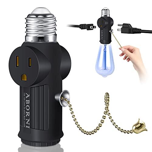ABORNI Light Socket Adapter with Pull Chain