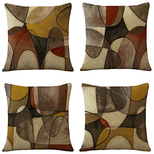 Abstract Arts Decorative Throw Pillow Covers 18x18 Set of 4