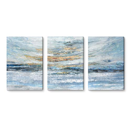 Coastal Sunset and Sunrise Ocean Art 3-Piece Canvas Set