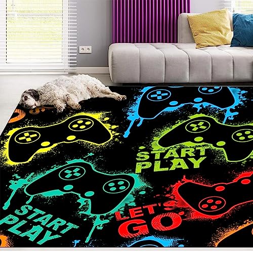 Abstract Pattern Joystick Game Area Rug