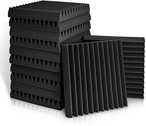 Altatac Acoustic Foam Tiles for Soundproofing (Set of 12, Black)