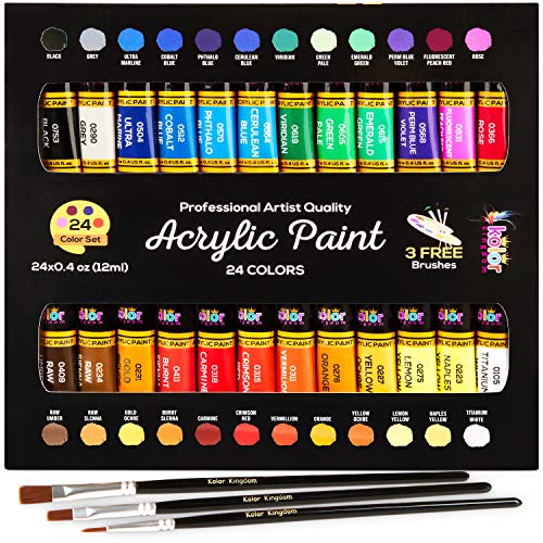 Acrylic Paint Set 24 Colors Craft Paints for Artists & Beginners