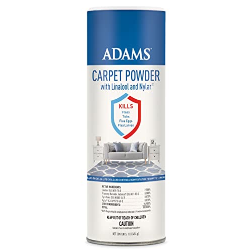 Adams Carpet Powder: Kills Fleas and Ticks, 30 Day Protection, Freshens and Deodorizes, 1LB
