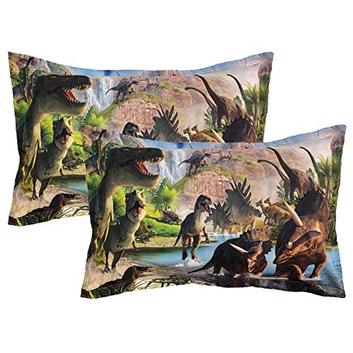 ADASMILE Kids Dinosaur Pillow Cases