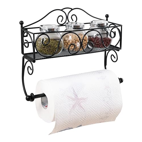 Adhesive Paper Towel Holder with Shelf