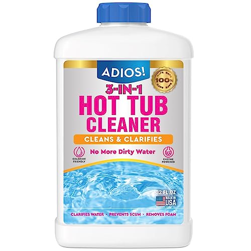 ADIOS! Hot Tub Cleaner: Clear Water, No Scum, Foam Removal, Odor Control - 32oz