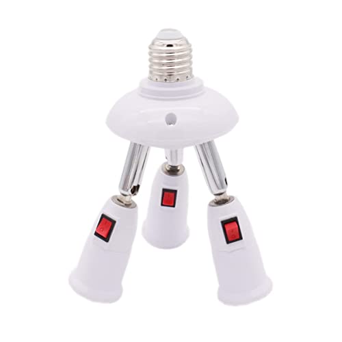 JACKYLED Remote Control 3 in 1 Light Socket Splitter E26 E27 Adapter  Converter for Standard LED Bulbs 360 Degrees Adjustable 180 Degree Bendable  Max
