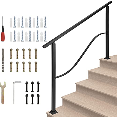 Adjustable Black Wrought Iron Handrail