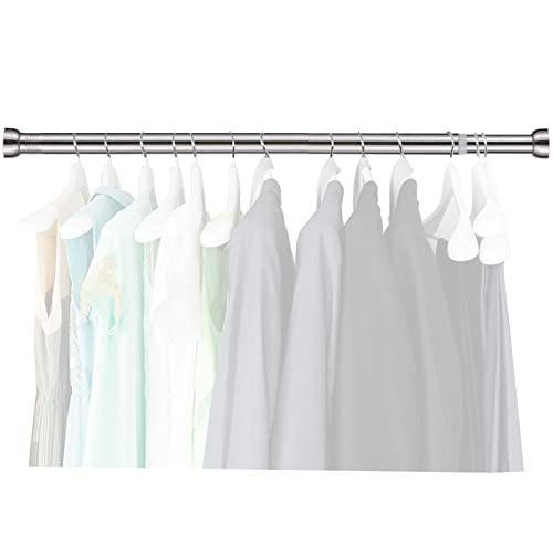 Adjustable Closet Hanging Rod for Wardrobes, 14-24 Inch Silver
