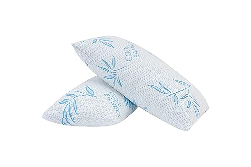 Adjustable Cooling Bamboo Pillows - Queen Size (2 Pack)