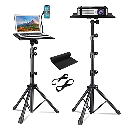 Adjustable Height Projector Tripod Stand with Laptop Holder