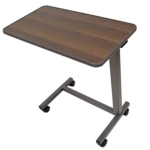 Adjustable Hospital Bed Table with Wheels