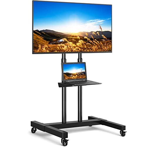 Adjustable Mobile TV Stand with Wheels for 32-75 Inch TVs