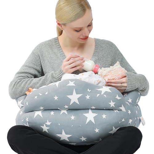 My Brest Friend Nursing Pillow - Deluxe - Enhanced Comfort w/ Slipcover -  Ergonomic Breastfeeding Pillow For Ultimate Support For Mom & Baby 