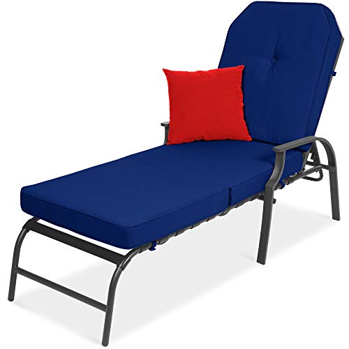 Adjustable Outdoor Steel Patio Chaise Lounge Chair