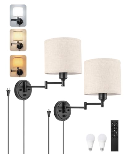Adjustable Plug-in Wall Sconces with Remote Control