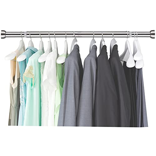 Adjustable Silver Closet Rods for Wardrobe