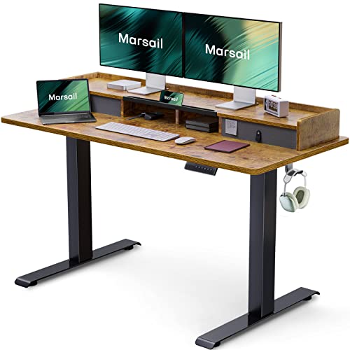 Adjustable Standing Desk with Storage and Memory Preset