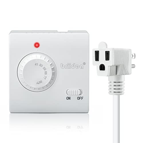 Briidea Plug-in Thermostat for Heating & Cooling with LED Indicator