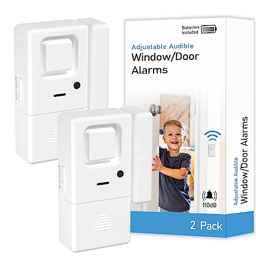 Adjustable Volume Door Window Alarm - 2 Pack