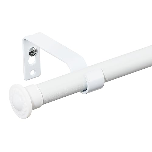 Adjustable White Curtain Rod Set for Windows