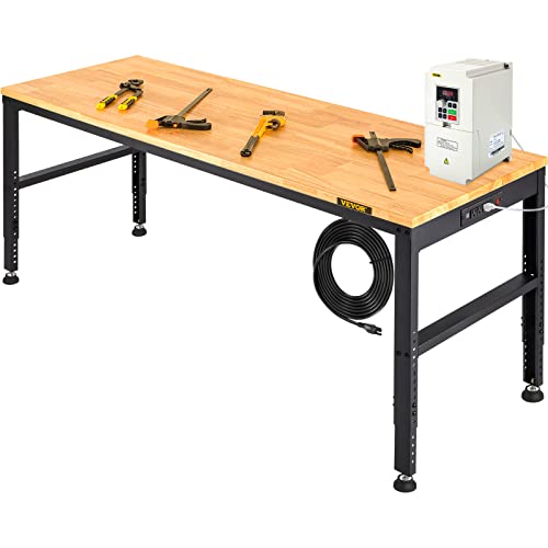 Adjustable Workbench with Power Outlets