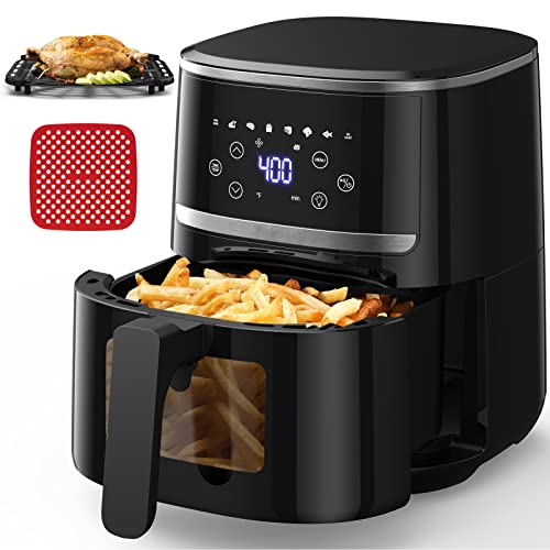 Gourmia GAF518 Stainless Steel 5 Qt Digital Air Fryer- No Oil Healthy  Frying - Display with 8 Presets - 1500 Watt - Recipe Book Included