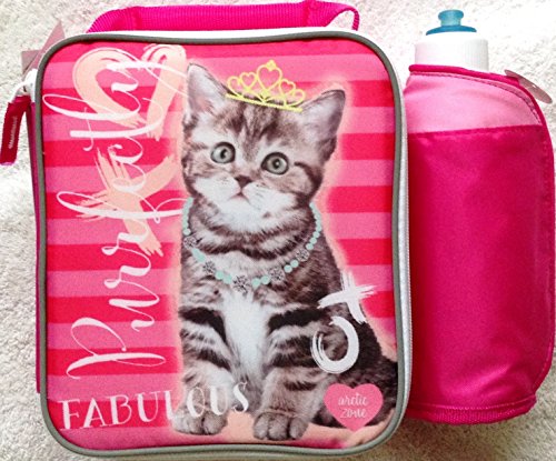 Adorable Kitten Lunch Box with Water Bottle
