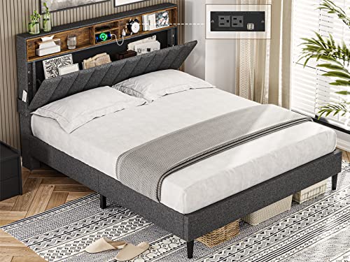 ADORNEVE Queen Bed Frame with Storage Headboard