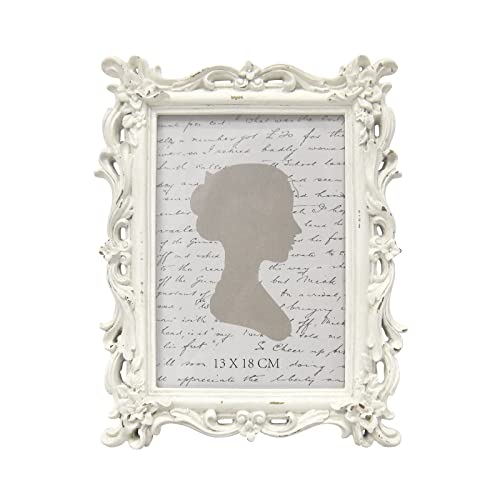 AELS Vintage 5x7 Inch White Waves Picture Frame with Glass Front