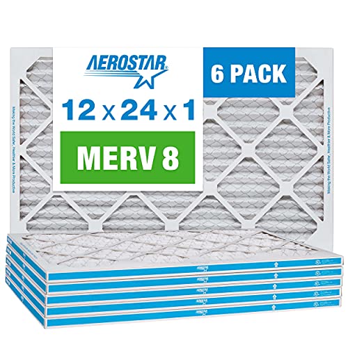 Aerostar 12x24x1 MERV 8 Pleated Air Filter
