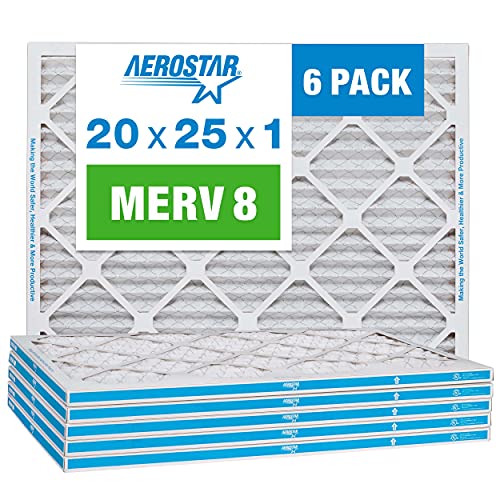 Aerostar MERV 8 Pleated Air Filter, 6 Pack