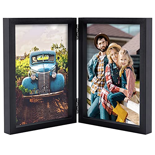 AEVETE Double Hinged Wood Folding Photo Frames