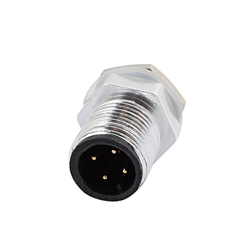 Aexit M12-4 Thread Electrical Boxes, Conduit & Fittings 4P Male Rear Assembly Type Panel Waterproof Conduit Fittings Cable Connector