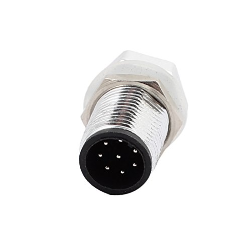 Aexit M12-8 Thread Electrical Boxes, Conduit & Fittings 8P Male Front Assembly Type Panel Waterproof Conduit Fittings Cable Connector