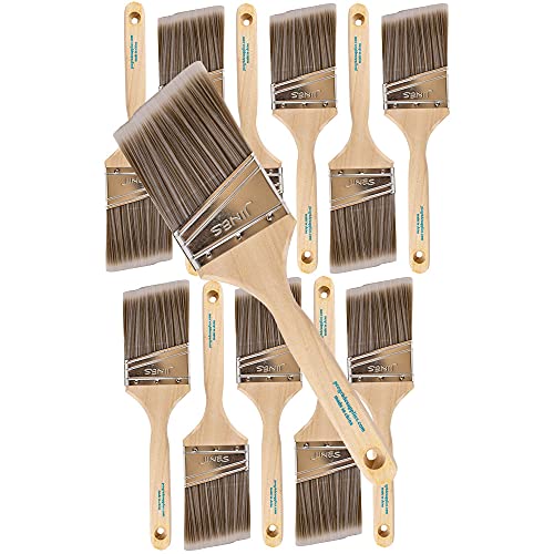 Affordable 12PK 3 inch Angle Brush Premium Paint Brush Set