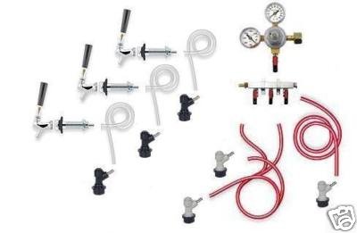 Affordable 3 Tap Chrome Wall Mount Home Brew Beer Kegerator Kit