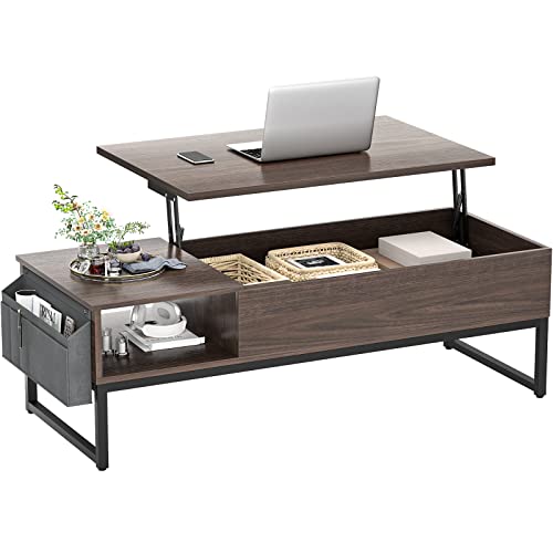 Aheaplus Lift Top Coffee Table with Storage and Metal Frame