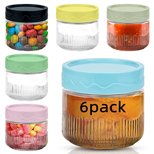 AiHeart Glass Baby Food Containers - 6psc, 10oz Storage Jars
