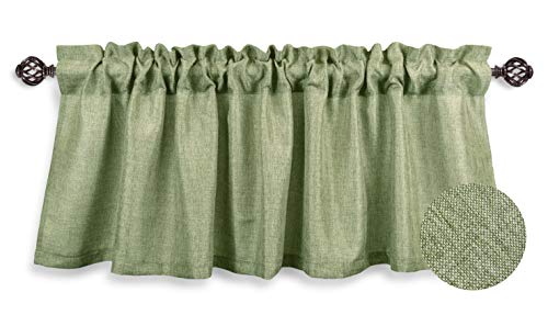Aiking Home Pure 100% Faux Linen Window Valance - Size 56 inch x 16 inch, Moss