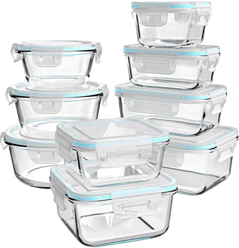 AILTEC Glass Food Storage Containers with Lids (18-Piece)