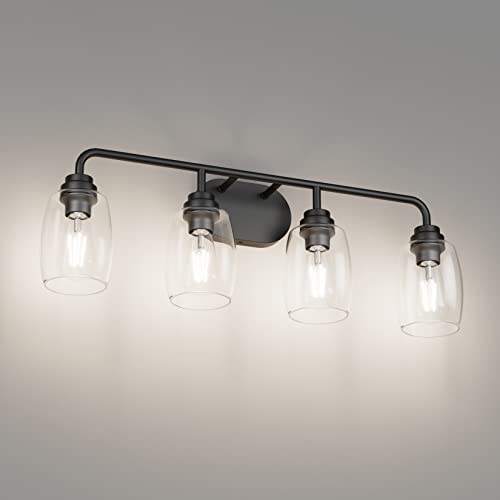 Aipsun 4 Lights Black Vanity Light Fixture - Modern and Industrial Design