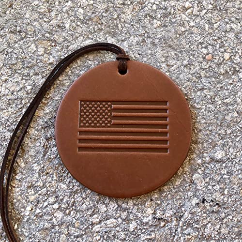 Old Glory Leather Car Air Freshener: American Flag Scented