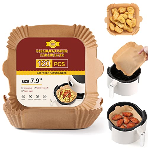 Air Fryer Liners Disposable Parchment Paper Liner Square 6.3 Inch for Small  Airfryer, 125 Pcs Baking Paper Liner Food Grade Air Fryer Disposable